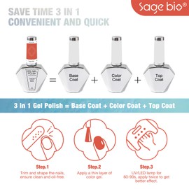 SAGEBIO Multifunctional Cat Eye Gel Nail Polish, No Base or Top Coat Required, 15ml, Lasts Up to 4 Weeks, UV/LED Cured, Easy Application, R66