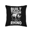 Rhino Build Tough Like A Rhino Animal Throw Pillow
