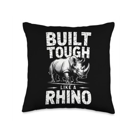 Rhino Build Tough Like A Rhino Animal Throw Pillow