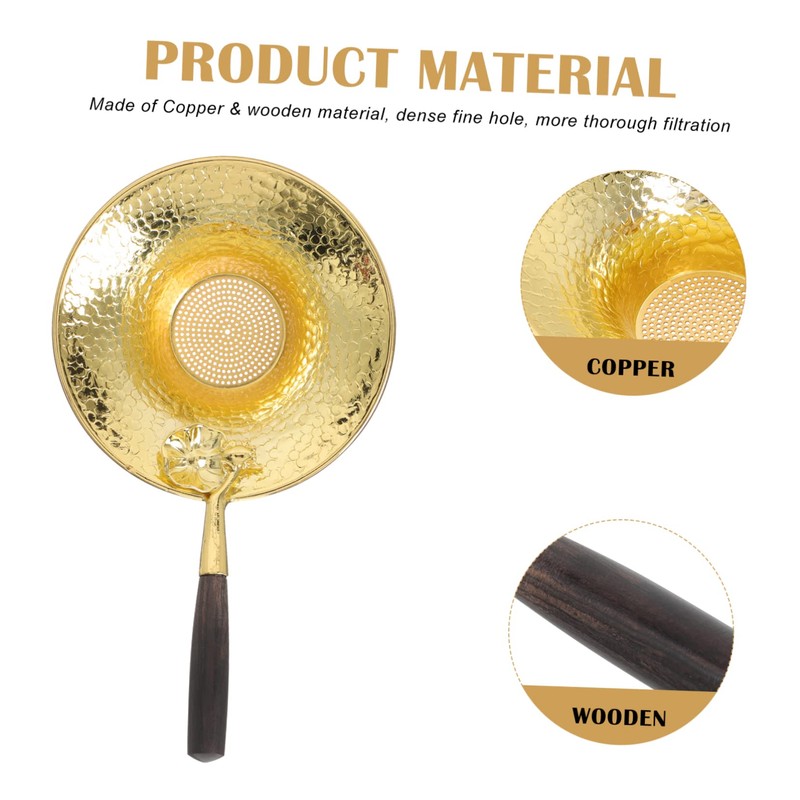 ABOOFAN Copper Tea Strainer with Delicate Flower Design Creative Tea