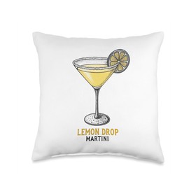 Enjoy Refreshing Lemon Drop Martini Design Throw Pillow