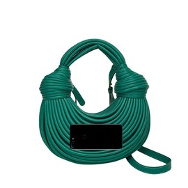 Hand Bread Women's Clutch Top Handle Satchel Shoulder Crossbody Creative Noodles Purses Underarm Bag Handbag (green)