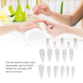 Uñas Postizas, Uñas Postizas Largas y Transparentes Ultrafinas sin Tallar Esmeriladas Uñas Postizas Medio Esmeriladas Uñas Postizas Transparentes Esmeriladas para Bodas Citas