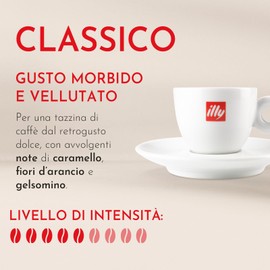 illy, Caffè in Capsule Compatibili in Alluminio CLASSICO, 100% Arabica con Note di Fiori d'Arancio e Gelsomino, Gusto Morbido e Retrogusto Dolce, 1 Confezione da 20 Capsule