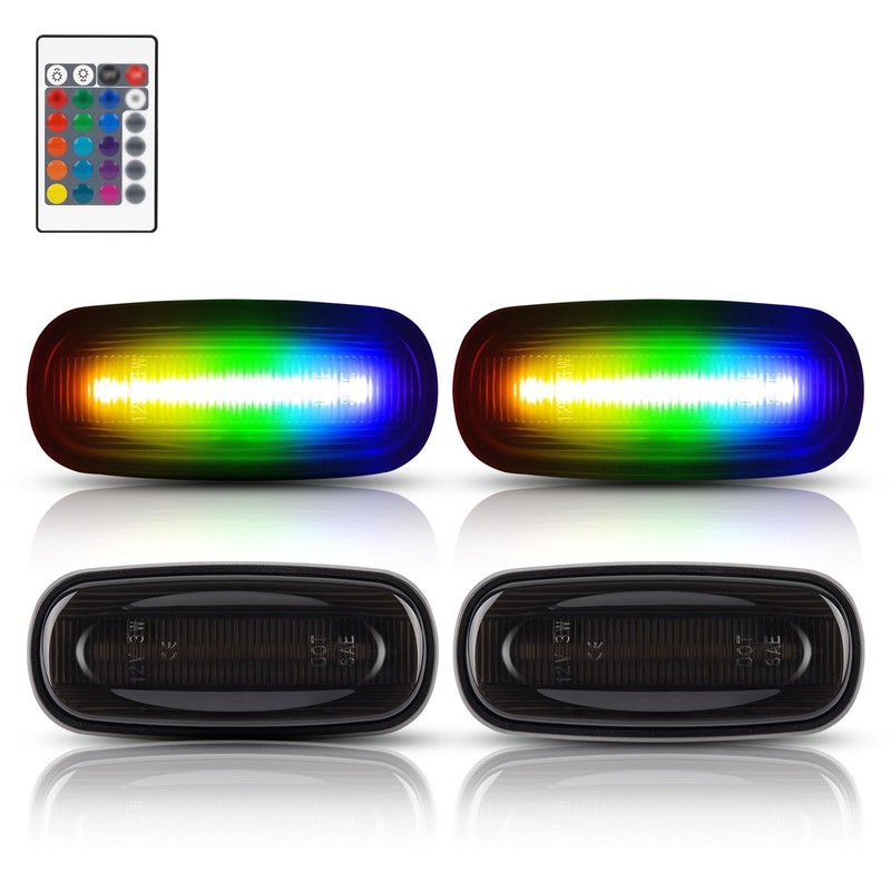 NEIFILES 4PCS RGB LED Side Marker Lights Compatible with 2003-2009