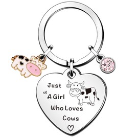 Cow Keychain Cowgirl Gifts Keyring - Cow Keychains Cow Keychain Accessories Cow Print Key Chain Cute Cow Girls Stuff Keyring Jewelry for Women Bag Purse Wallet Handbags Backpack