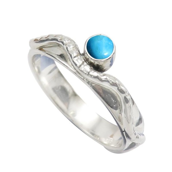 SILVERTROVE Türkis im Labor gezüchtet-Edelstein-Bandring, Sterlingsilber, Bandring für Männer und