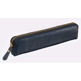Raymay Fujii NF2803K Pencil Case, Bloomsbury, Leather Pen Case, Leather, Navy
