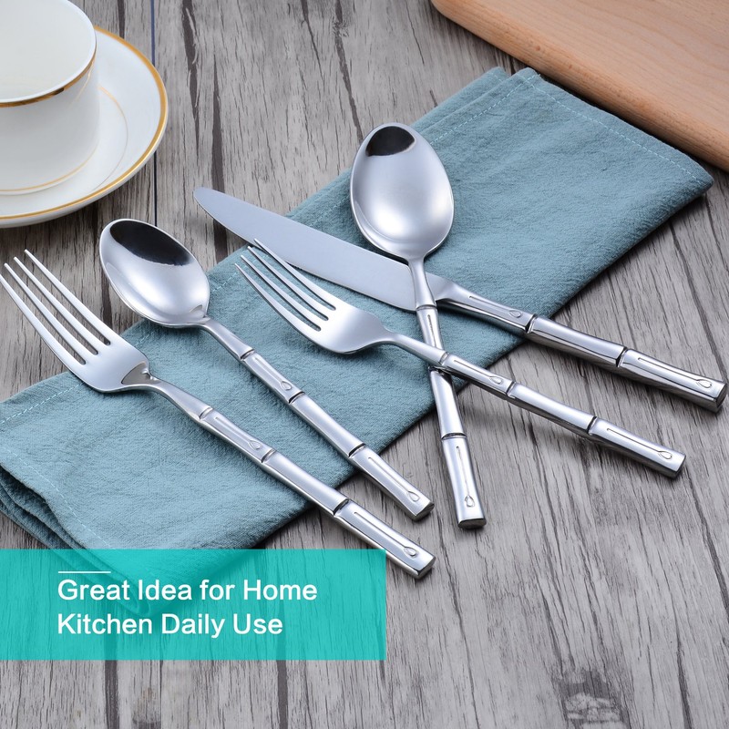 Flatasy Silverware Set Stainless Steel Flatware Set 30 Pieces Cutlery