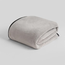 OHS Large Throws for Sofas, Soft Cosy Fluffy Fleece Throw Blanket for Bed Lightweight Warm Charcoal Piped Edge Double Bed Throw Sofa Couch Fleece Blanket, Grey - 150 x 200cm