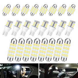 awlbed 24 PCS 1156 Car LED Turn Signal Bulb Kit, T10 31mm 42mm Interior Light Bulb Dome Light License Plate Light, Car Lighting Bulb Replacement Accessories, Compatible with Most Car Models (White)