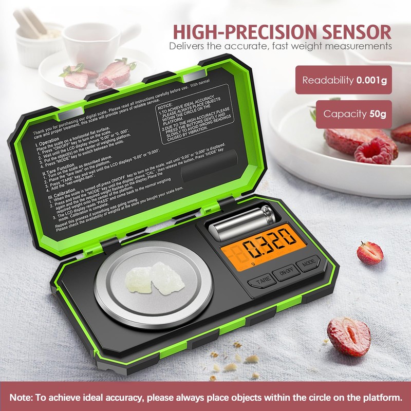 LOFICOPER Digital Precision Scale, Portable Mini Scale, 50 g/0.001 g,