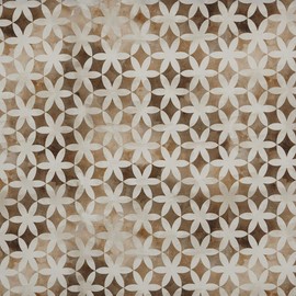 Kt KILOtela - Decorative Fabric Half Panama Digital Print Organic Cotton Lightweight Covers Cushions Tablecloths Curtains Curtains 100cm Length x 280cm Width Geometric Stars Brown - 1 Metre