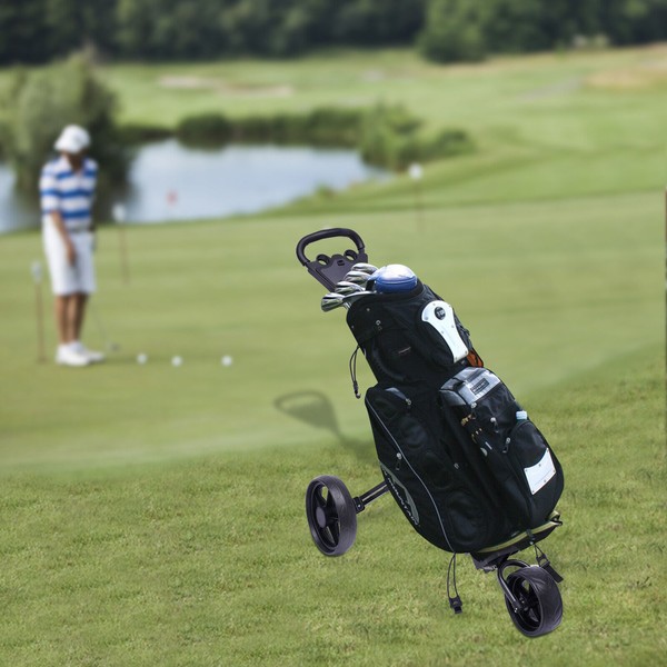 Unbrand New Foldable 3 Wheel Golf Pull Push Cart Trolley