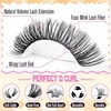 calphdiar Lash Clusters 60D+80D Thick Individual Eyelashes 480PCS Wispy Cluster