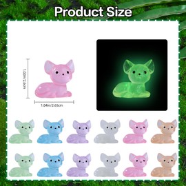 WEWAYSMILE 30 Pcs 6 Colors Animal Resin Figurines Mini Resin Cat Figurines Glow in The Dark Cat Figurines Crafts Ocean Landscape DIY Ornament Accessories for Ocean (Luminous Hairless Cat)