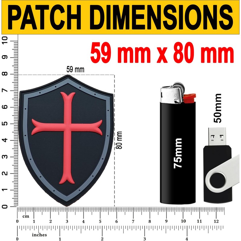 Toppa tattica militare Cavalieri Cavalieri Cavalieri Crociato 3D PVC resistente