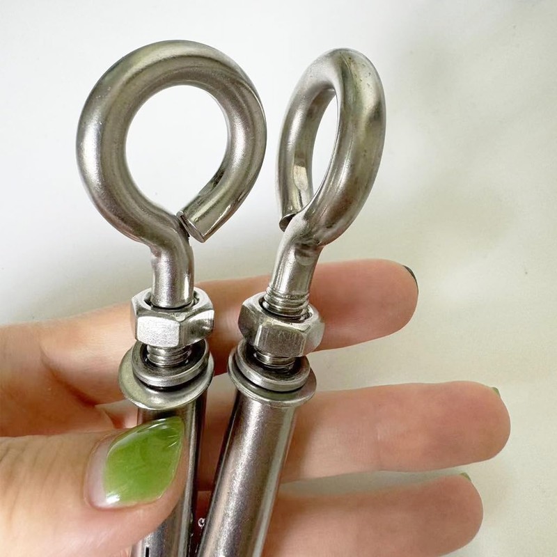 AIVOOF Concrete Eye Bolt,2 Pack M8 Stainless Steel Expansion Screws
