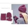 YKKJ Winter Hat Scarf Gloves Knitted 3 in 1 Hat