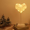 Lewondr Table Lamp, Battery Powered Heart Shape Bedside Light Desk
