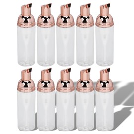 Pack of 10 50 ml Empty Bottle Travel Soap Bottle, Reusable Large Calibre Foam Soap Dispenser Bottle, Portable Press Type Travel Foam Dispenser, Transparent Design