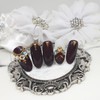 Heavy burgundy handmade nail tips - Short straight nose pin