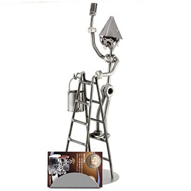 Steelman24 I Nuts and bolts sculpture Painter With Business Card Holder I Handmade ornaments I Made in Germany I