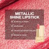 OULAC Lippenstift Metallic Glanz Finish, Fuchsie Glitzer Lippenstift mit Lang