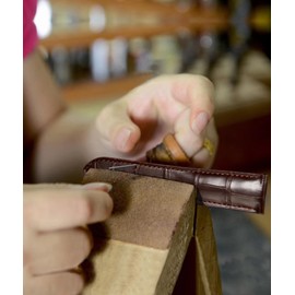 BINLUN Alligator Leather Watch Band for Men Crocodile Grain Leather Watch Straps Quick Release Replacment Genuine Classic Women Leather Watch bands 20mm Brown with Gold Buckle