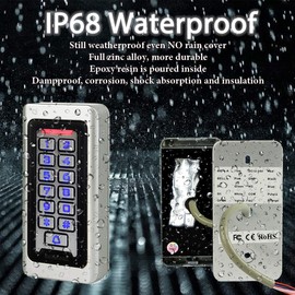 Retekess T-AC03 Access Control Keypad Waterproof, Digital Keypad Metal IP68 RFID 125KHz 2000 Users Wiegand 26 Backlight Rainproof Apartment Company Warehouse B&B Safety Garage