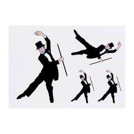 Azeeda 4 x 'Tanzender Mann' Temporäre Tattoos - Wasserfest, Hautfreundlich & Ungiftig · Transfers in Verschiedenen Größen (TO00085192)