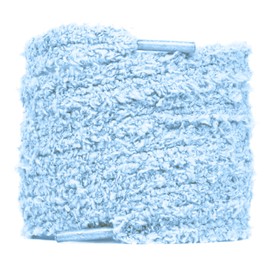 Slaace Fat Fuzzy Laces - 19/32" Diameter, Trendy Colors - Puffy, Fluffy Shoe Laces (Light Blue, 47" (120cm))