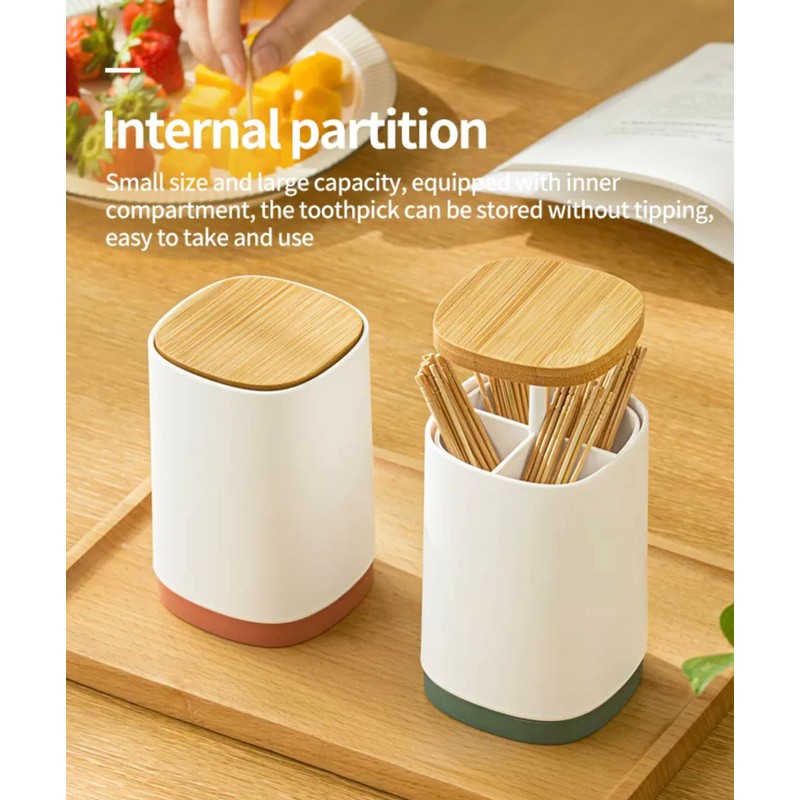 Wunder Toothpick Dispenser with Easy-Lift Function Toothpick Holder + 1