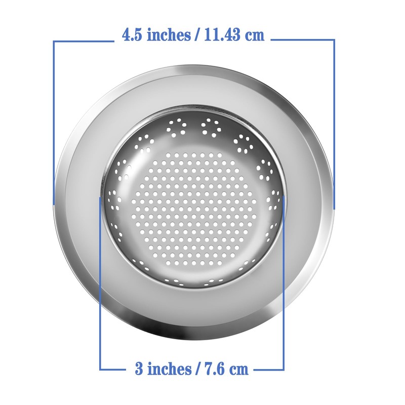 Sink Drain Strainer,2 Pack Stainless Steel Kitchen Sink Strainer,4.5" Diameter