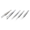 5pc Universal Tweezer Set Stainless Steel, 5"