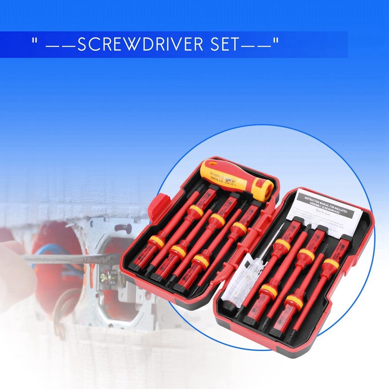 Cucioki 13 Pcs VDE Insulated Screwdriver Set -V High Voltage