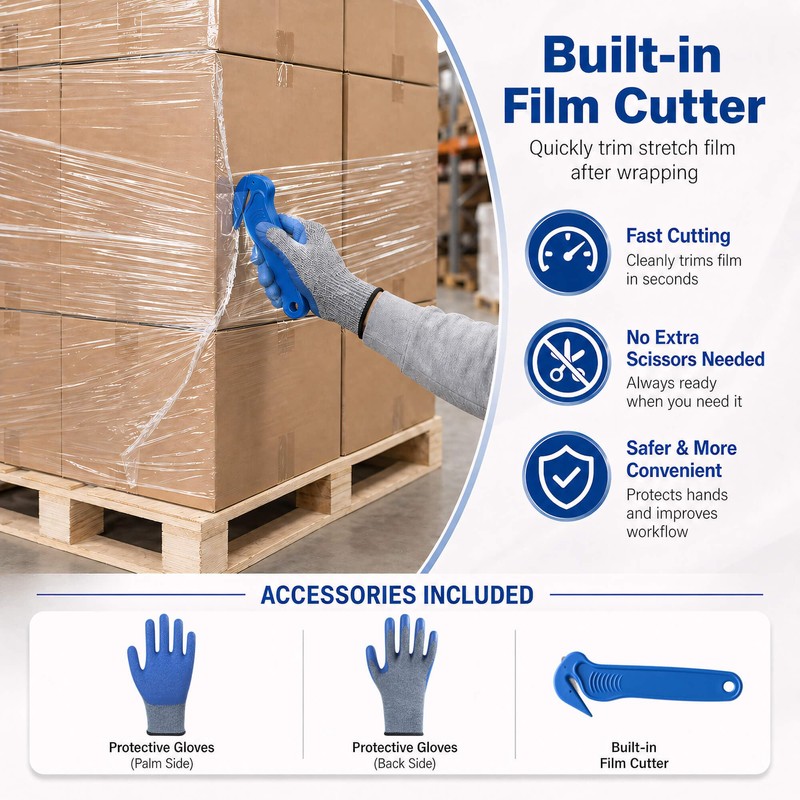Long Handle Pallet Stretch Wrap Dispenser, Stretch Wrap Dispenser for