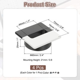 PATIKIL 2.4 Inch Desk Grommet, 4Pcs Cable Grommet Wire Management Cable Hole Cover Cord Organizer for Office Home Table Countertop, Black/White, Black/Blue, Black/Gray, Black/Silver