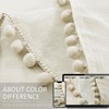 Treatmentex Sheer Curtains 95in Bedroom Decorative Pompom Trimmed Voile for