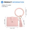 SUIKIHUM Card Holder Wallet with Keychain Wristlet, Slim PU Leather