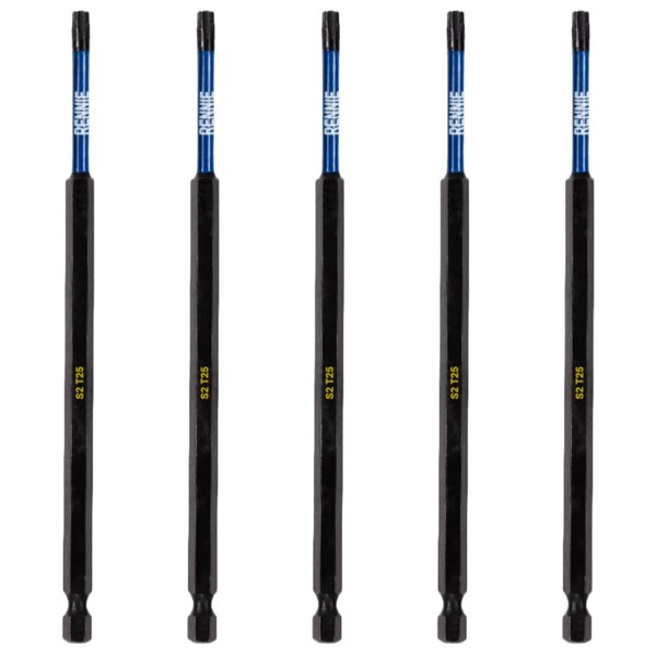5 x Rennie Tools 150mm Long T25 TX25 Impact Screwdriver