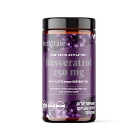 ResVitále Resveratrol 250 mg - Resveratrol Supplement for Men and Women - 120 Veggie Capsules
