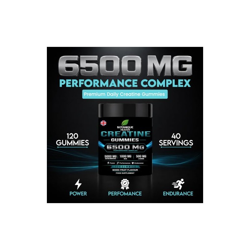 Creatine Gummies 6500mg Complex – 5000mg Creatine Monohydrate with 1000mg