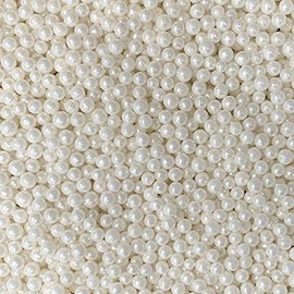 BAKELL® White Pearl 4mm Sprinkle Beads | Food Grade Edible Sprinkles by Krazy Sprinkles® | (5lb)