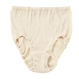Organic Cotton Fabric Seamless Rib Shorts, Off White, M - L (Free)