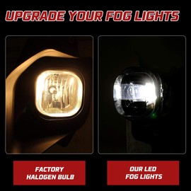 BUNKER INDUST LED Fog Lights for 2008 2009 2010 Ford F250/F350/F450 Super Duty, Bumper Driving Fog lamp Kit with Adapter Extension Harness