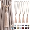 Pretty Jolly 4 Pack Long Tassel Curtain Tiebacks Handmade Braided