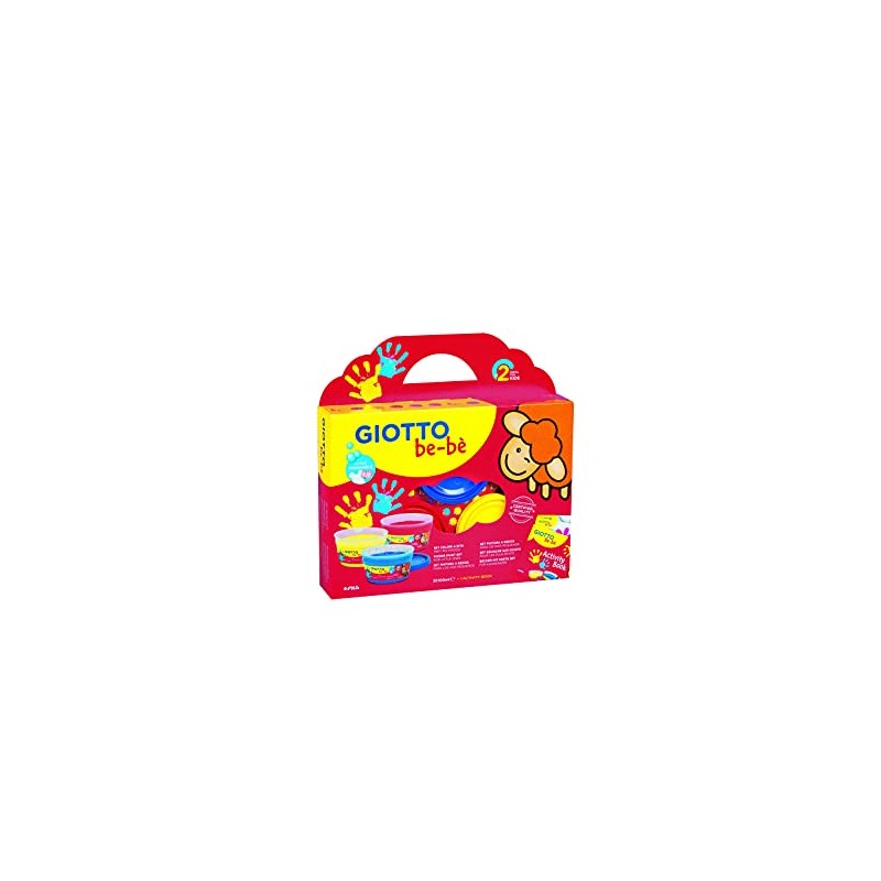 Farby do malowania palcami Giotto BeBe 3x100ml + gabki stempelki