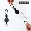 Retractable Key Fob with 60 cm Extendable Steel Cable, Extendable