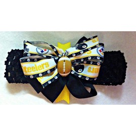 Steelers Baby Girl Boutique Bow Crocheted Headband